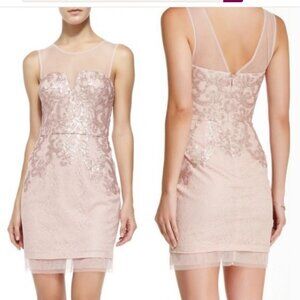 Pink BCBG Maxazria Sequin Beaded Dress